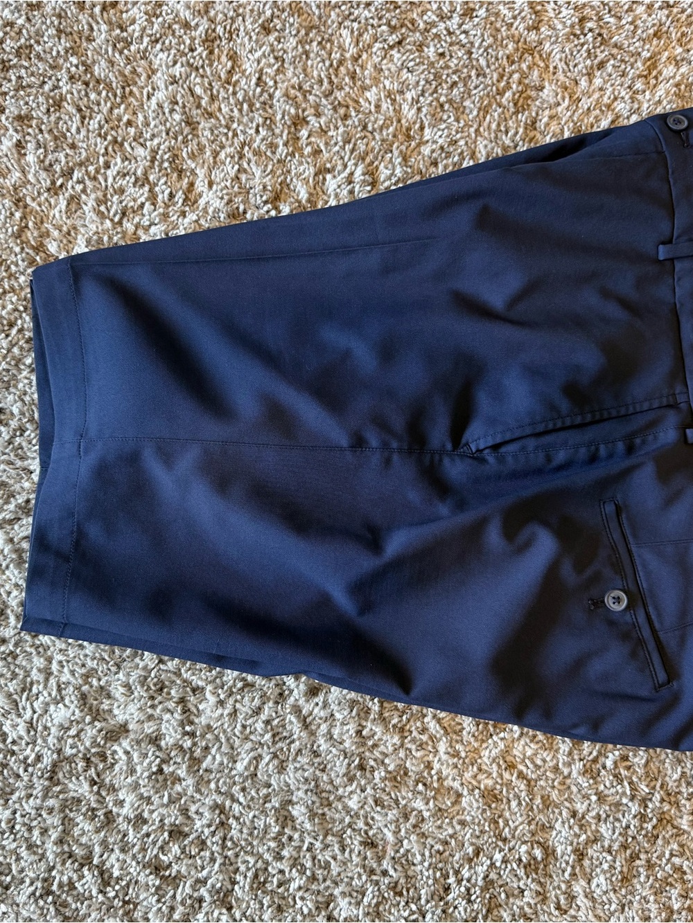 Peter Millar Navy Flat-Front Performance Shorts